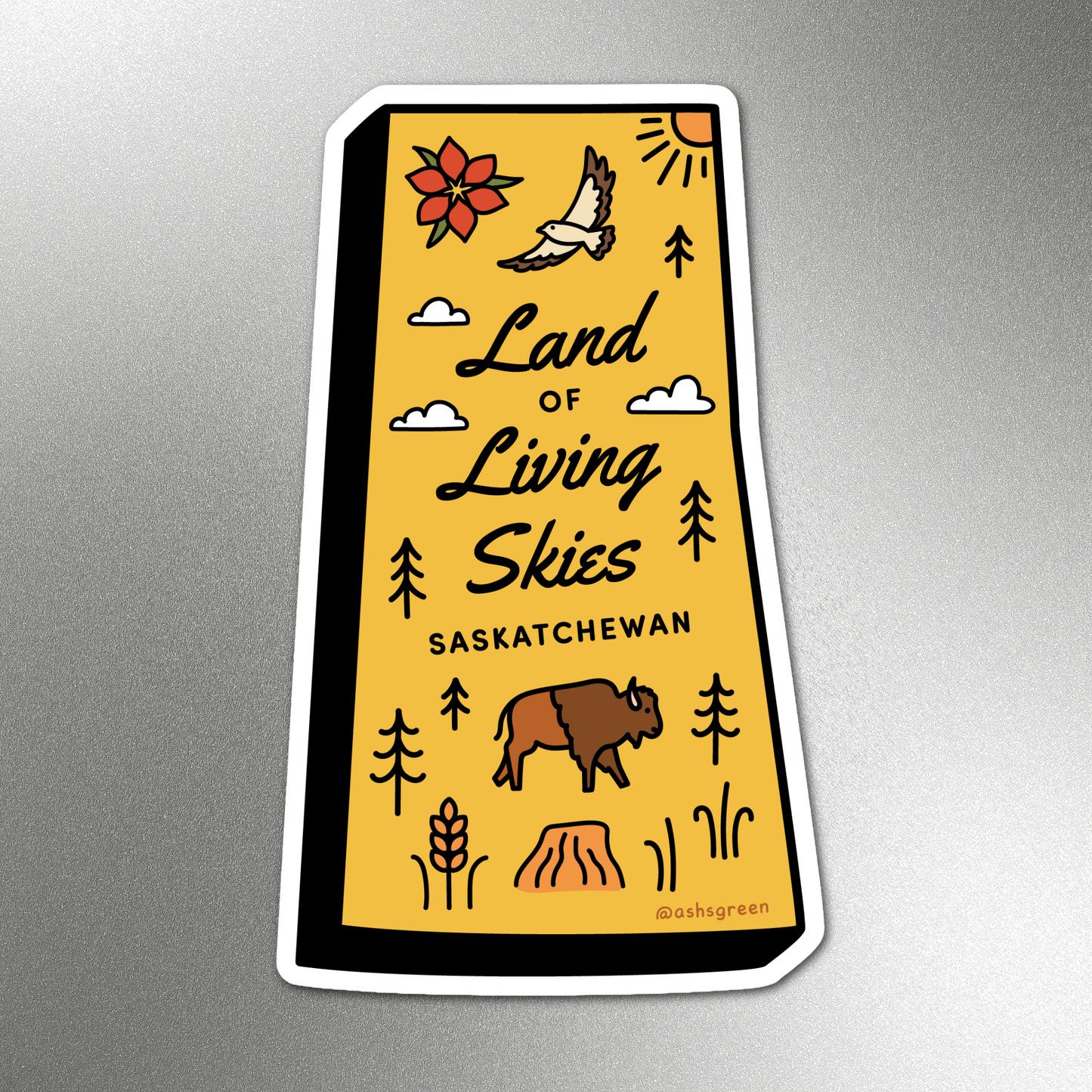 Saskatchewan, Land of Living Skies - fridge magnet