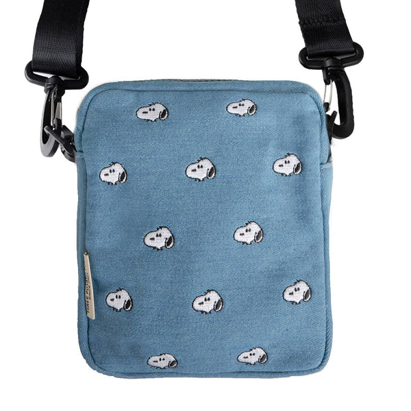 3P4 x Peanuts® - Snoopy Embroidered Crossbody Bag (Denim)