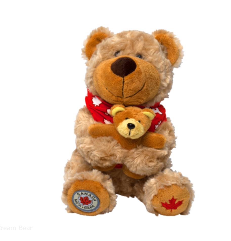 Plush Mom and Baby - Cream Bear
