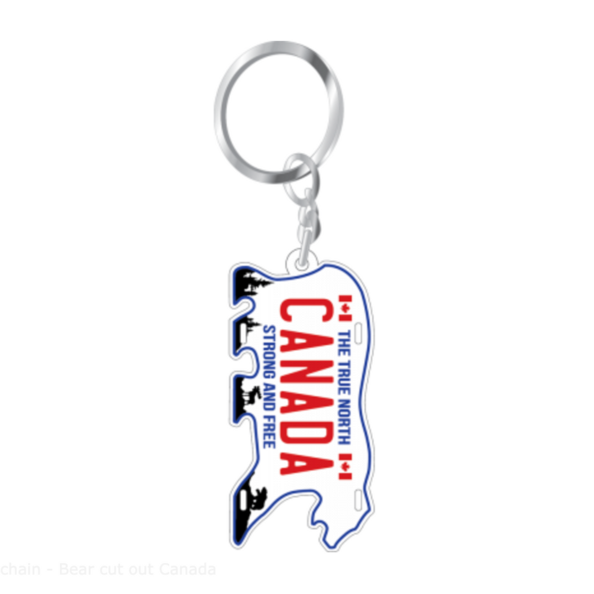 Aluminum Licence Plate Keychain - Bear cut out Canada