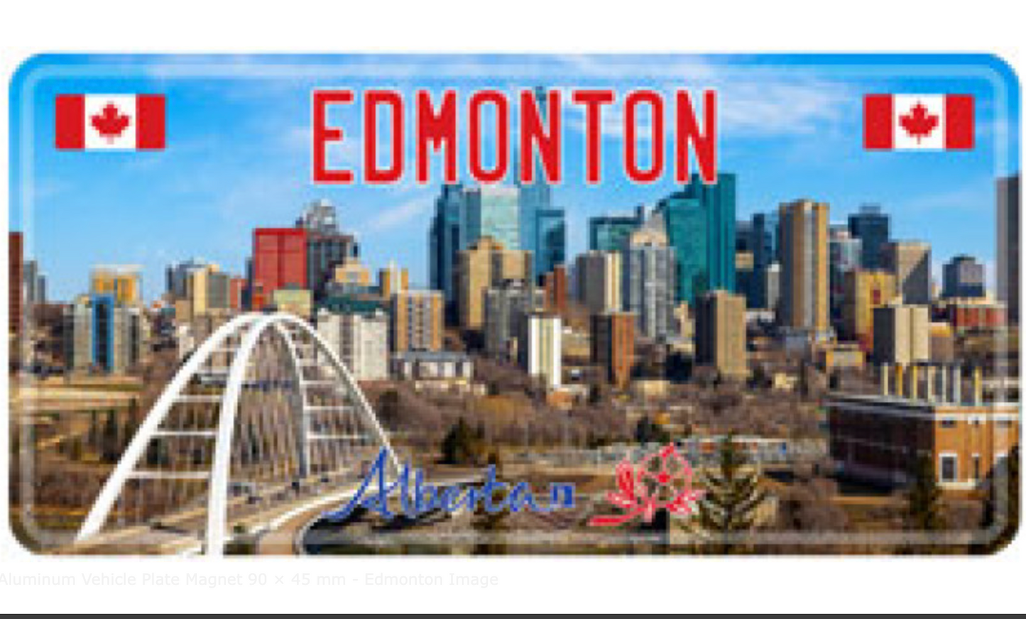 Aluminum Vehicle Plate Magnet 90 × 45 mm - Edmonton Image