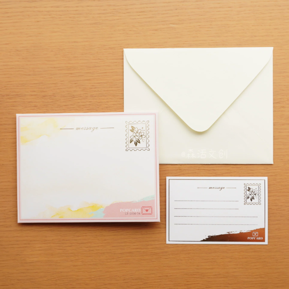 3D Pop-Up Floral Envelope Greeting Card