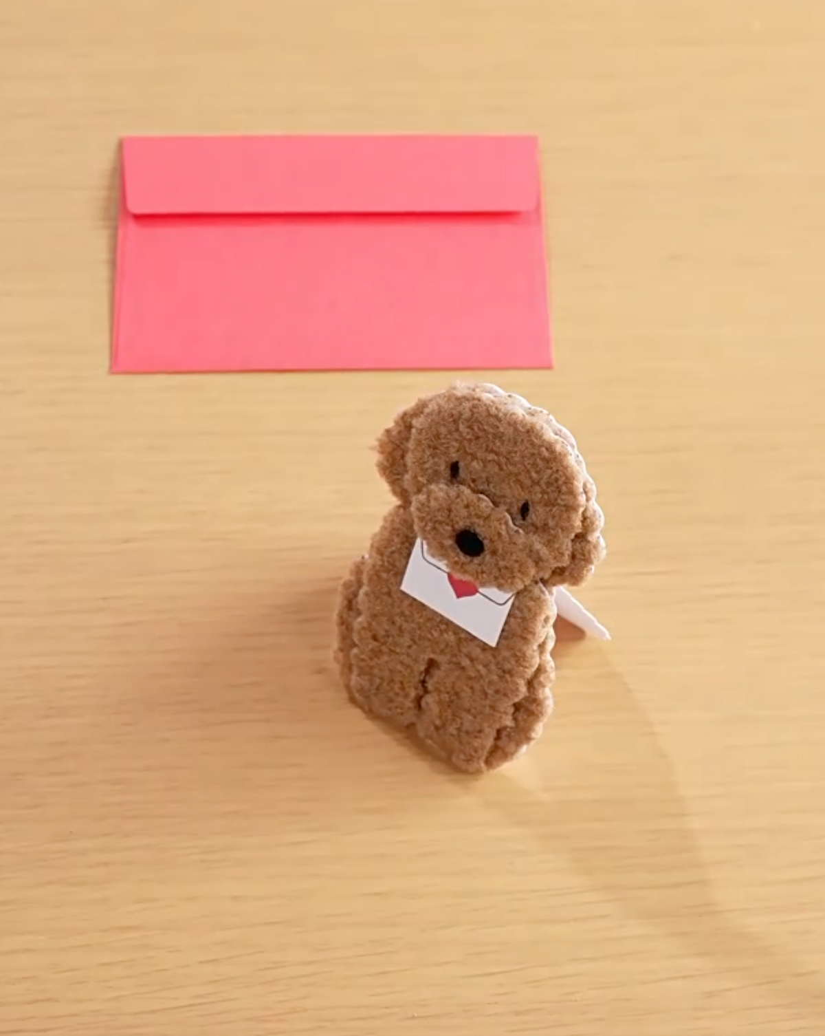 3D Plush Toy Poodle Mini Greeting Card