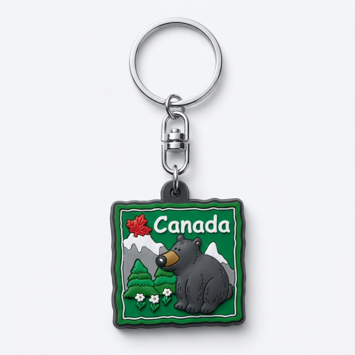 Rubber Key chain, black bear, Canada General