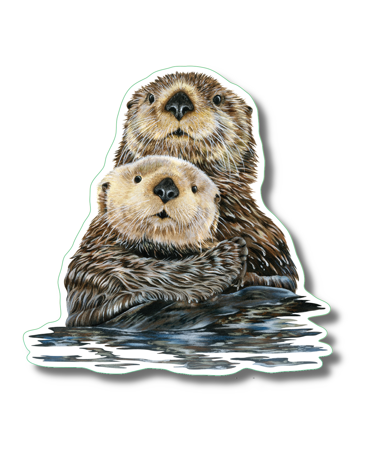 Sea Otter Nature Sticker, 3.5" wide