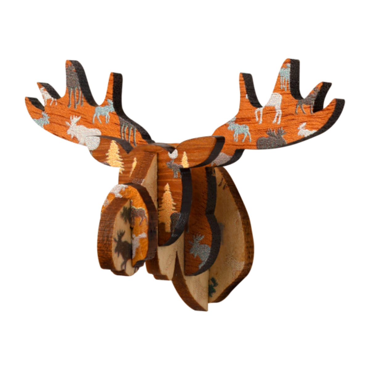 Wooden - Magnet - 3D Puzzle Moose 2.5"