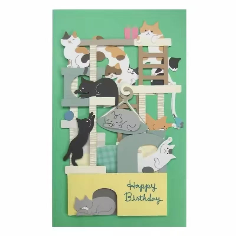 3D Pop-up Cat Birthday Card