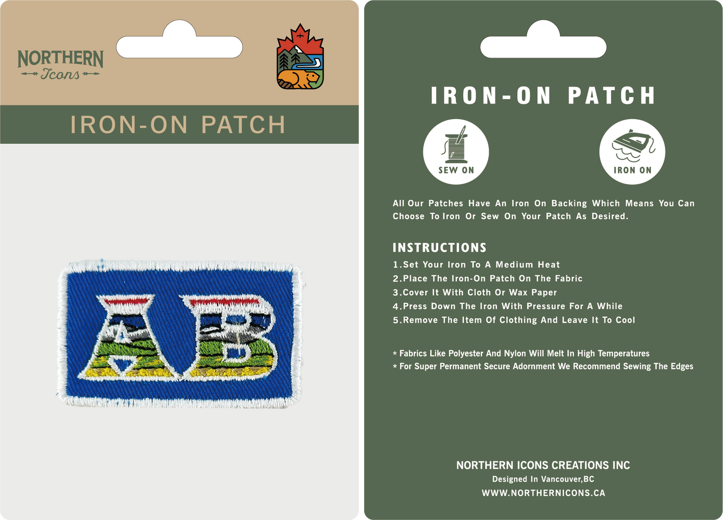 Alberta iron-on embroidery patch