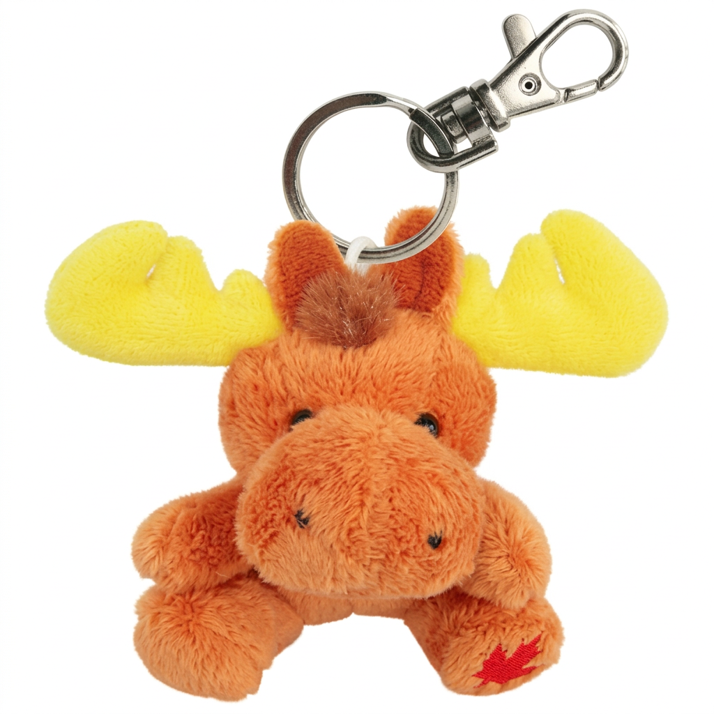 Plush Keychain-Sitting Moose