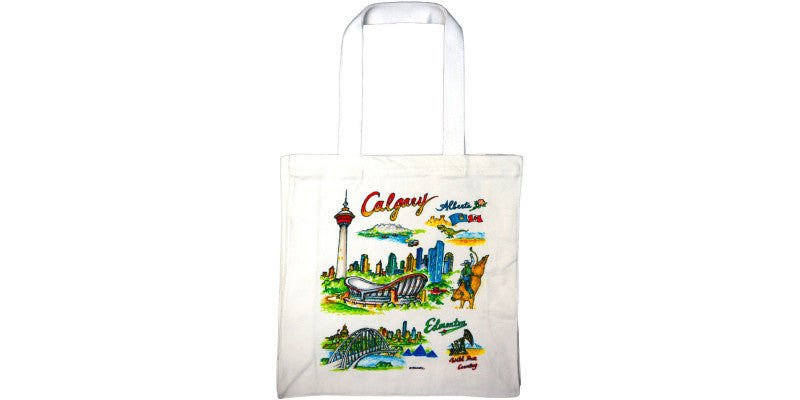 Tote Bag 13x13inch - Alberta Calgary Edmonton Sketch