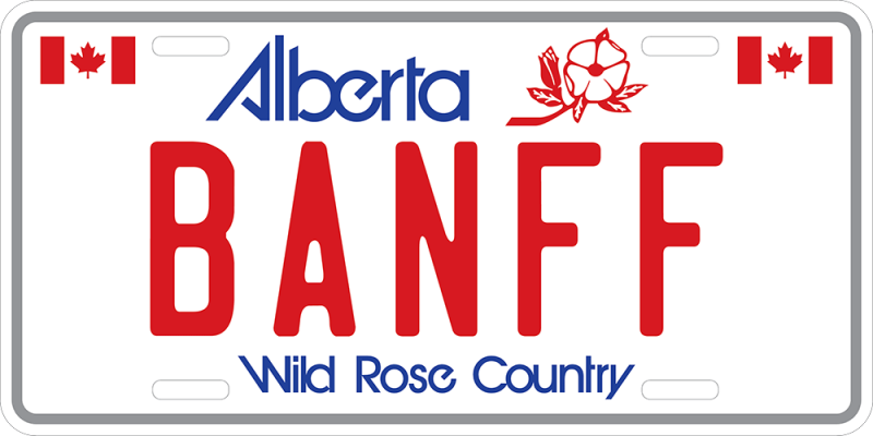 Aluminum Vehicle Plate 12 × 6 inch - Alberta Banff