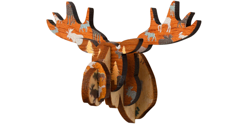Wooden - Magnet - 3D Puzzle Moose 2.5"