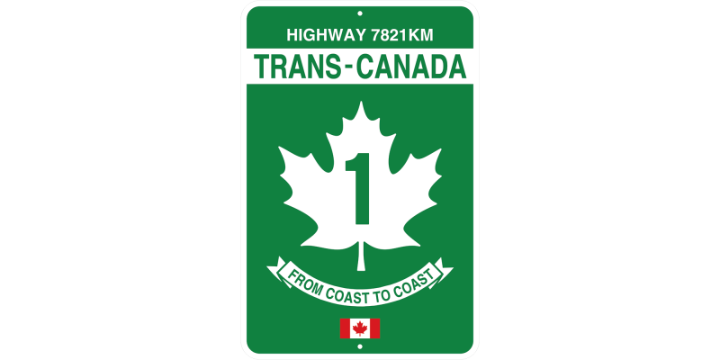 Aluminum Road sign 12 × 8 inch - Trans Canada Highway