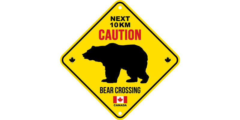 Aluminum Road sign 6 × 6 inch - Caution next 10km bear crossing
