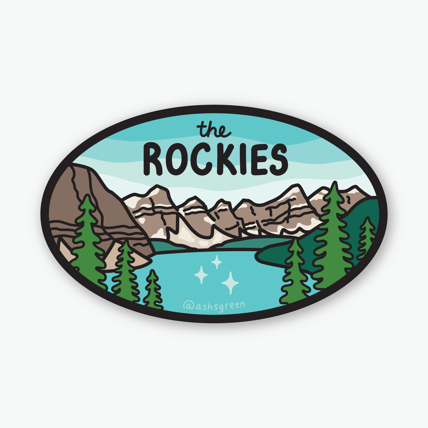 The Rockies - retro oval 3" vinyl sticker
