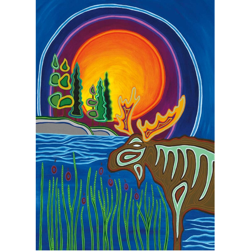 Indigenous Fridge Magnet Spirit of the Mooz By Patrick Hunter