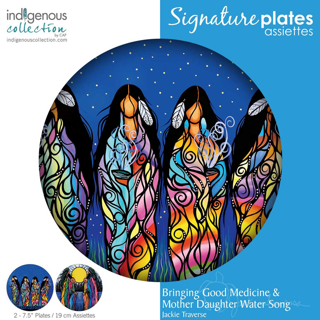 Vintage Porcelain Plates with Traditional Cultural Reflections
