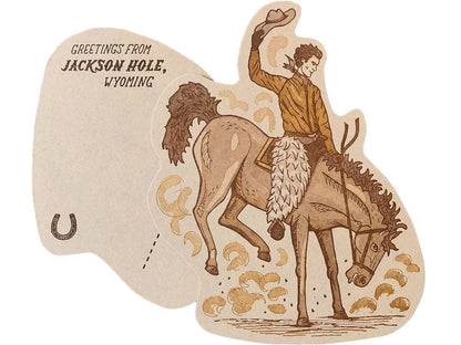 Jackson Wyoming Bucking Bronco Postcard