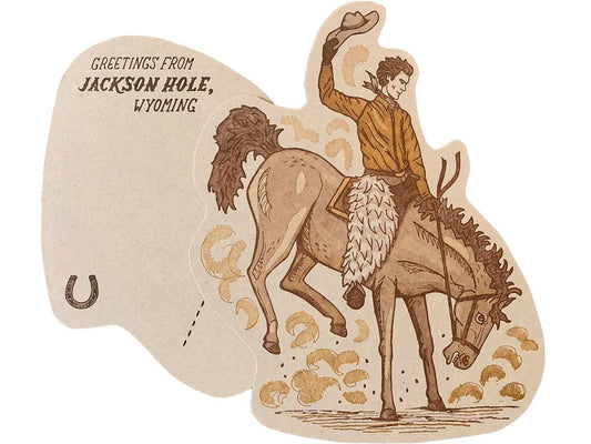 Jackson Wyoming Bucking Bronco Postcard
