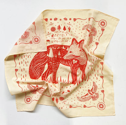 Fox Cotton Bandana - Orange