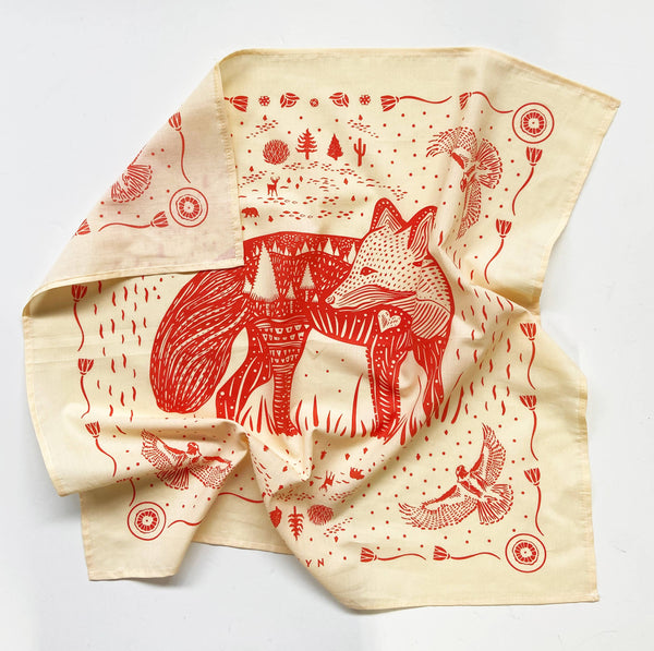 Fox Cotton Bandana - Orange