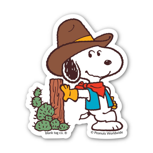 Peanuts® Waterproof Sticker - Cowboy Snoopy