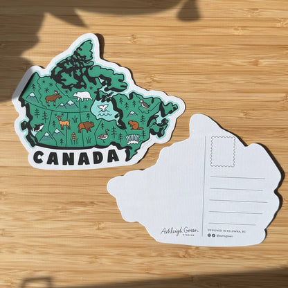Die-Cut Map of Canada Postcard