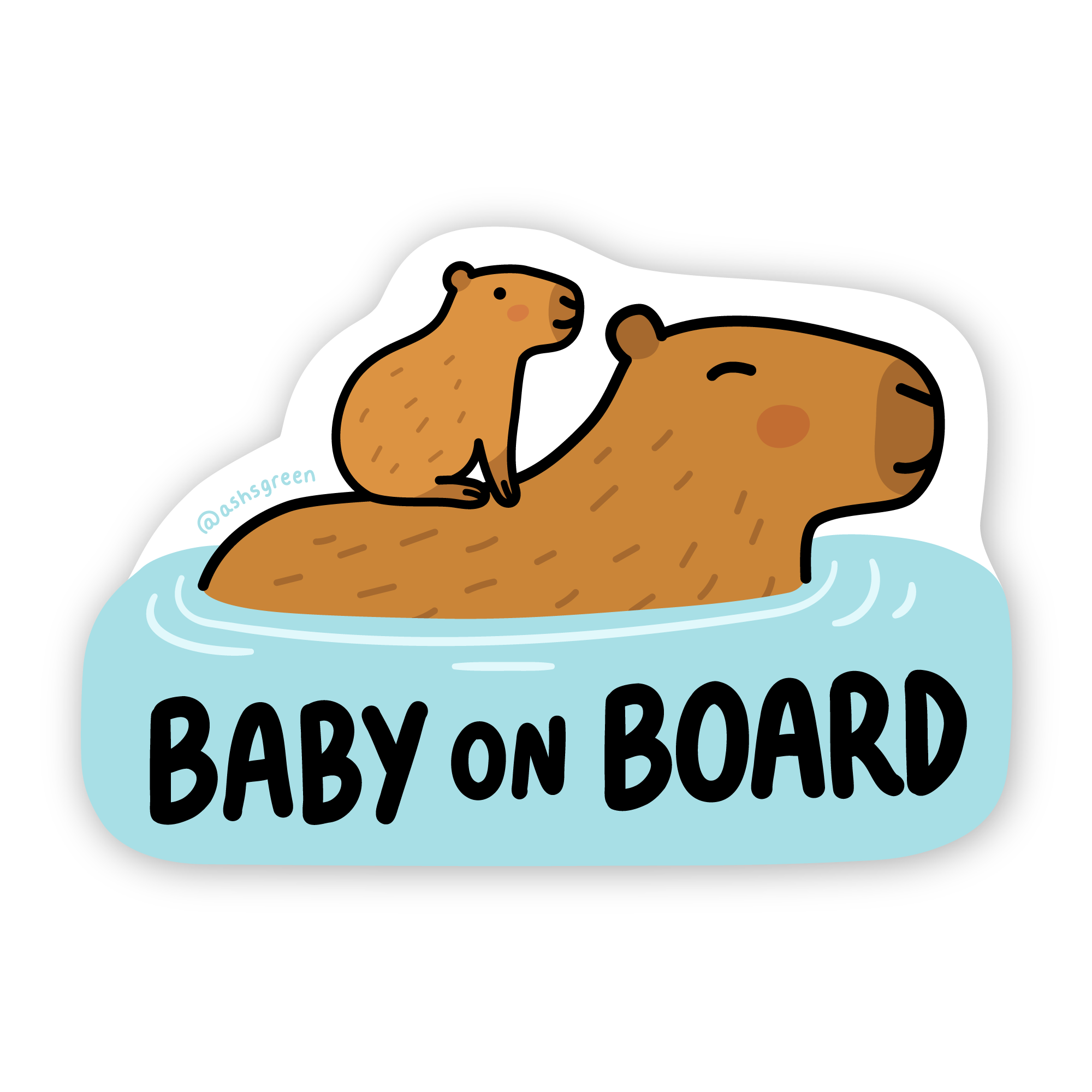 Baby on Board Capybaras - Car Bumper Magnet