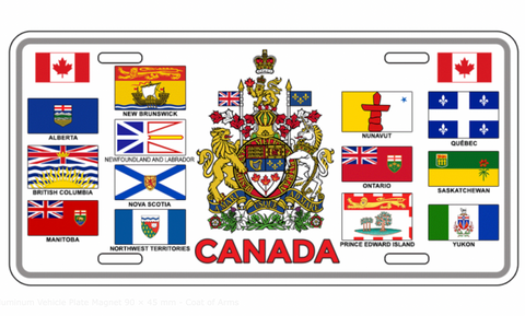 Aluminum Vehicle Plate Magnet 90 × 45 mm - Coat of Arms