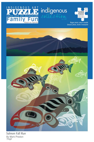 Indigenous design SALMON FALL RUN 500 PIECES PUZZLE
