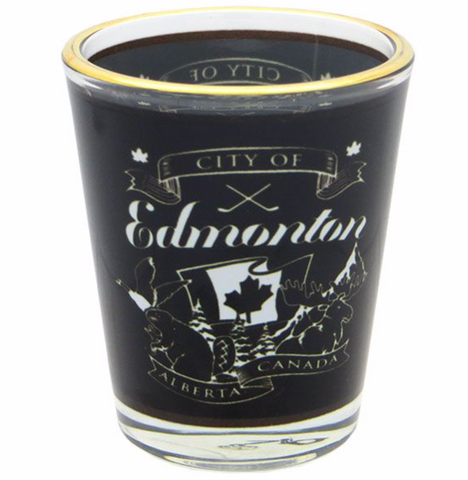 Shot Dye Sublimation with Gold Rim, Chalkboard crest, Edmonton