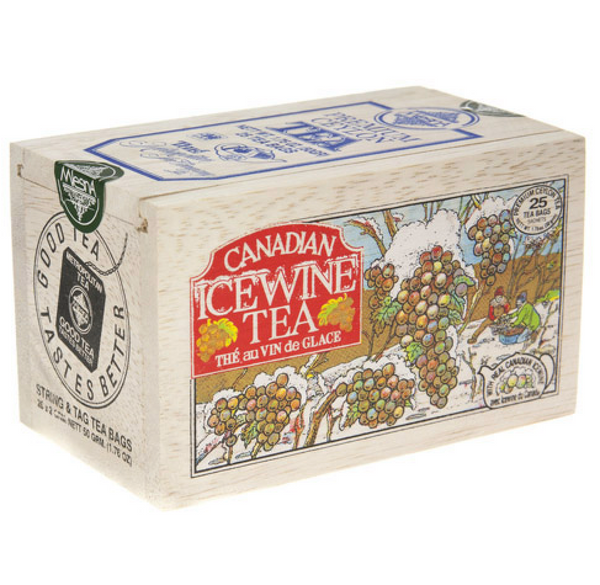 Premium Canadian Ice Wine Tea in Elegant Wooden Box - Exquisite blend in a beautifully crafted box, perfect for tea enthusiasts