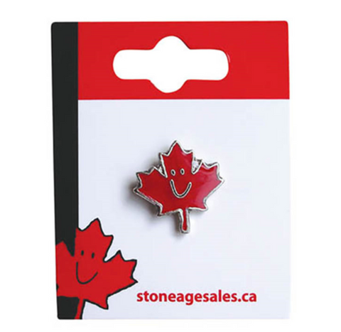 Lapel Pin - Happy Maple Leaf