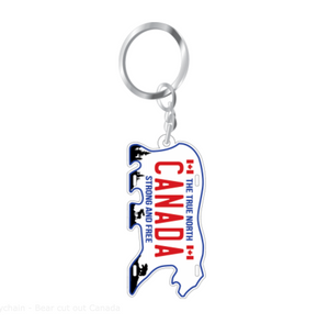 Aluminum Licence Plate Keychain - Bear cut out Canada