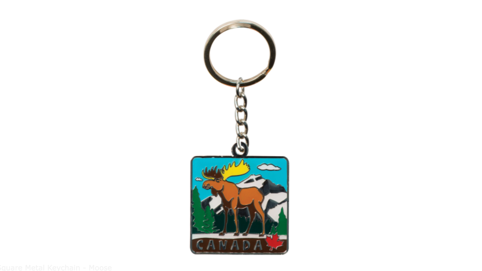 Square Metal Keychain - Moose
