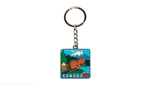 Square Metal Keychain - Beaver