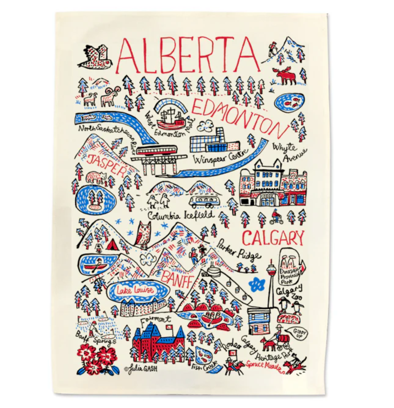 Alberta Cityscape Tea Towel