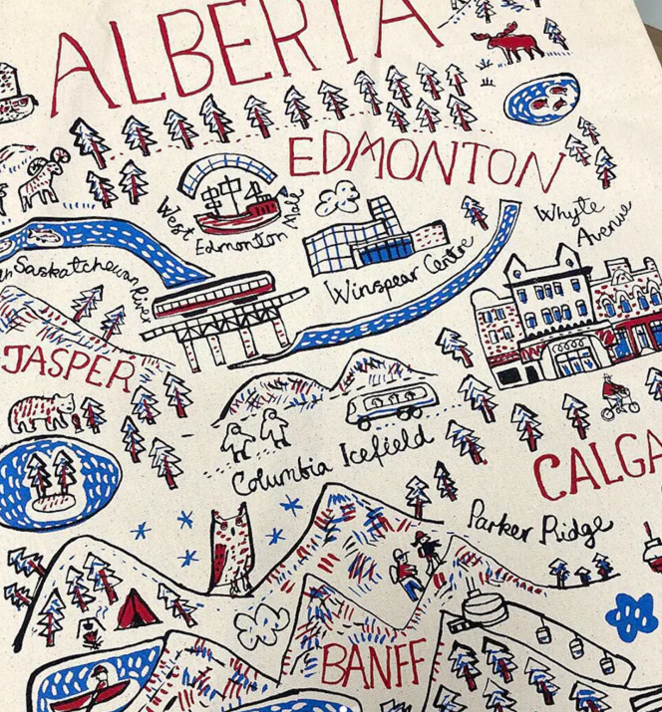 Alberta Cityscape Tea Towel