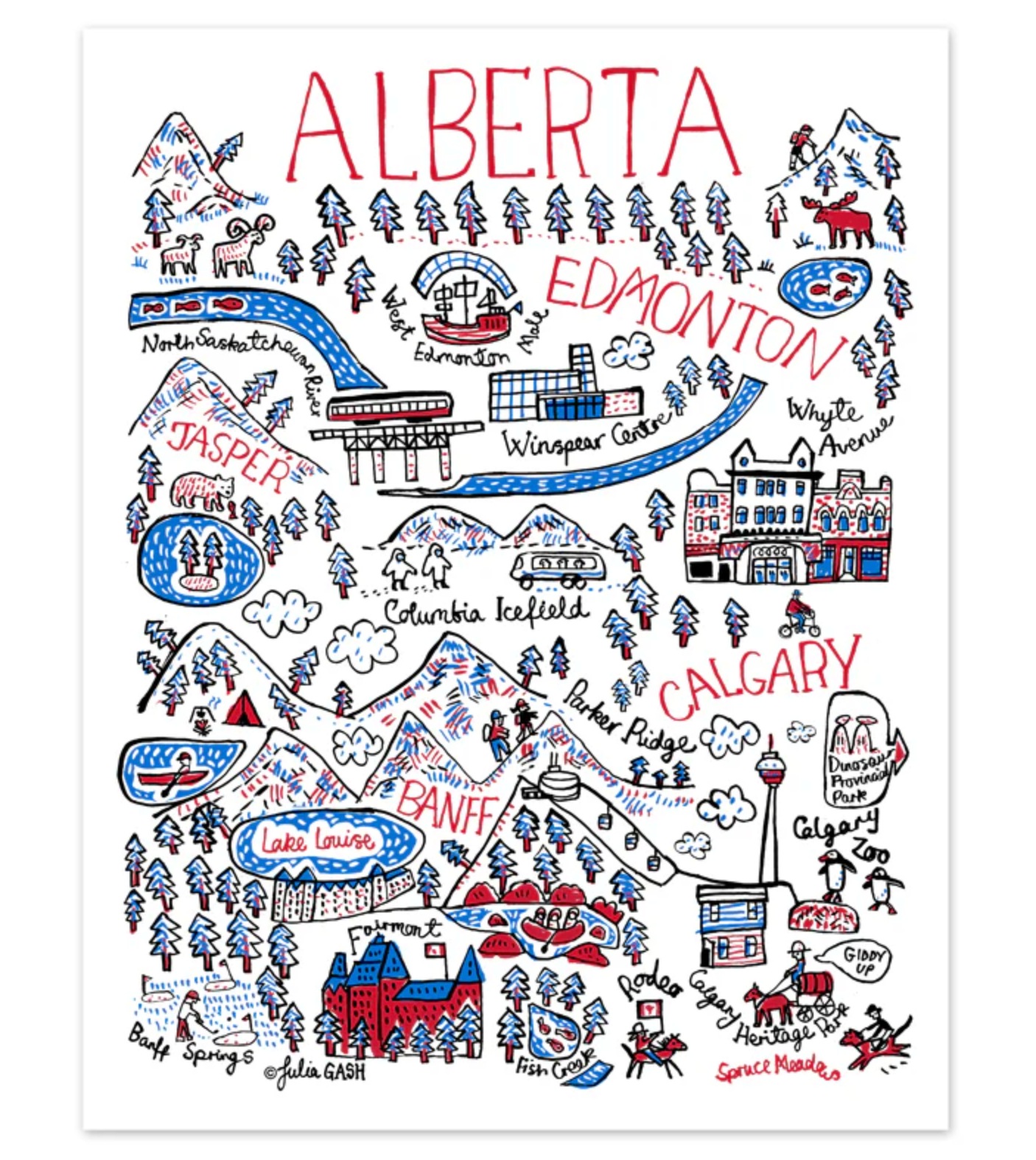 Alberta Cityscape Print Art 11" x 14"h