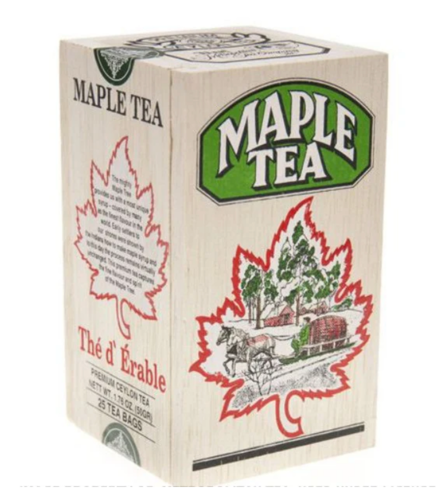 Maple Tea Wooden Box of 25
