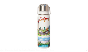 Calgary & Edmonton Sketch Stainless Steel Insulated Sports Bottle 17oz / 500ml
