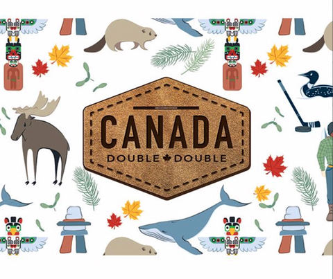 Canadian icons Moose lumberjack beaver maple leaf loon bear whale hockey stick maple syrup
