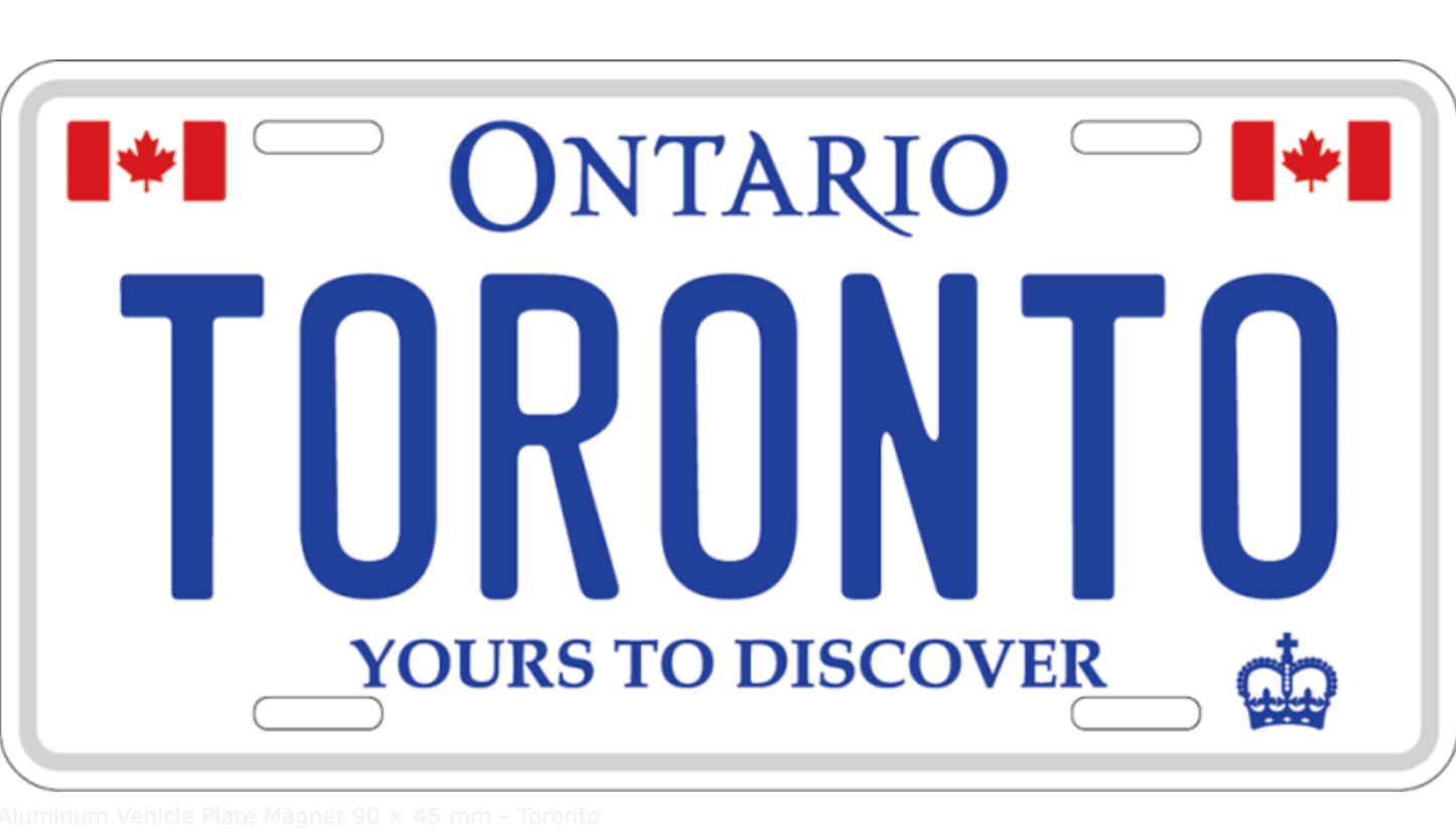 Aluminum Vehicle Plate Magnet 90 × 45 mm - Toronto