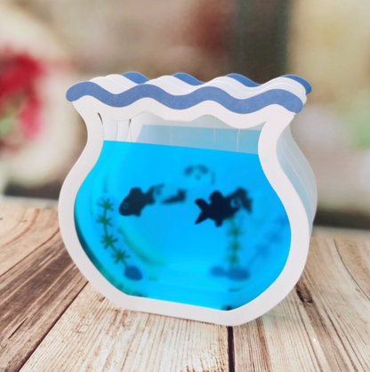 Sanrio 3D fish tank, aquarium 3D card, fish tank pop up card greeting card