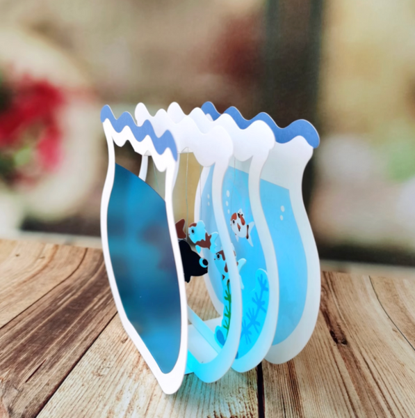 Sanrio 3D fish tank, aquarium 3D card, fish tank pop up card greeting card
