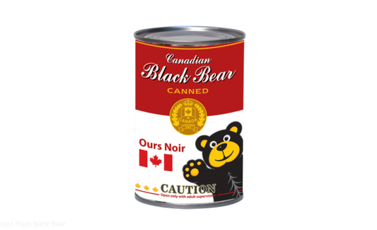 Canned Plush Black Bear