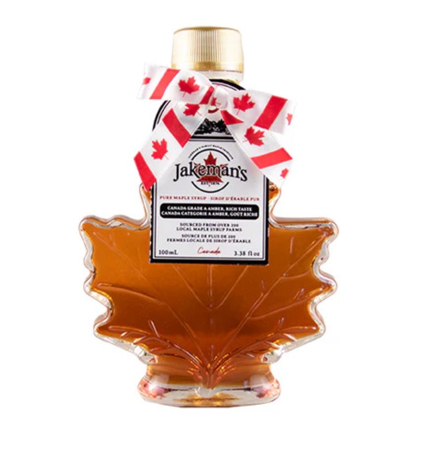 Jakeman's Pure Maple Syrup - Autumn Leaf Glass, 50ml - 500ml