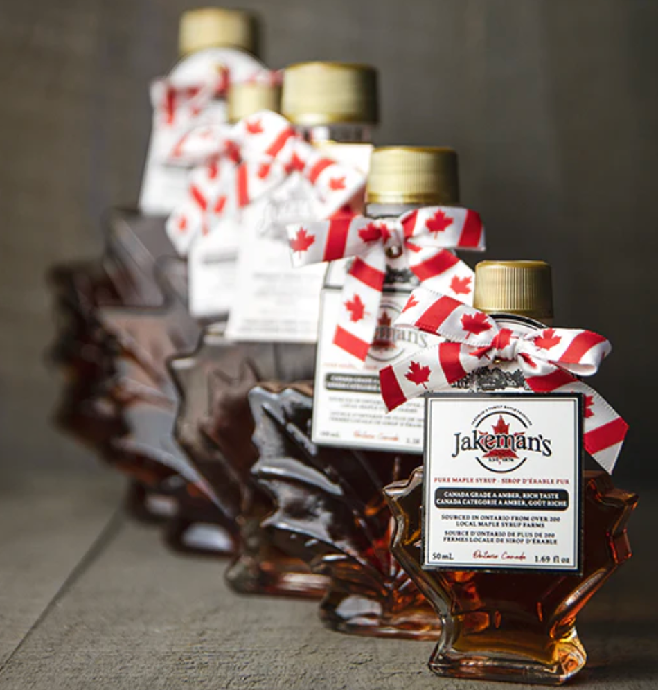 Jakeman's Pure Maple Syrup - Autumn Leaf Glass, 50ml - 500ml