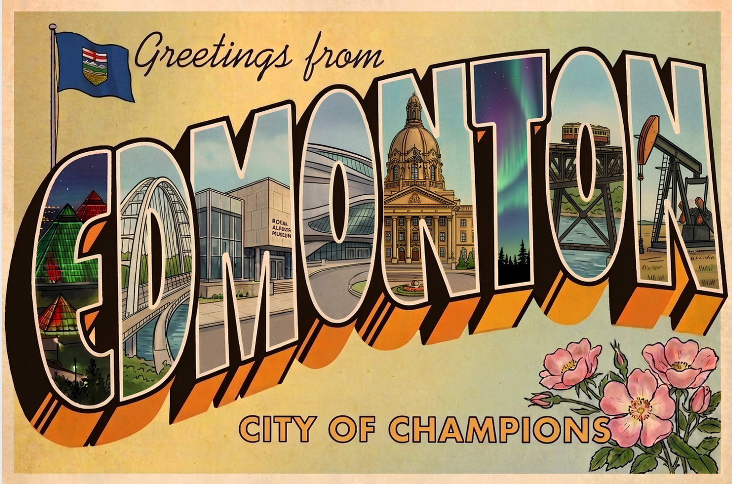 Greetings from Edmonton: City of Champions Postcard