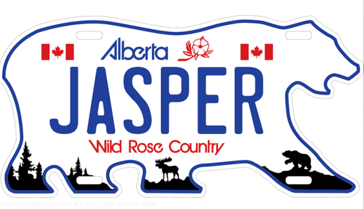 Aluminum Vehicle Plate 12 × 6 inch - Bear Cutting Jasper
